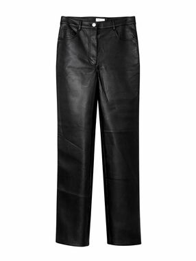 NWT Wilfred Aritzia Melina Vegan Leather Pants Black High Rise Straight Size 8